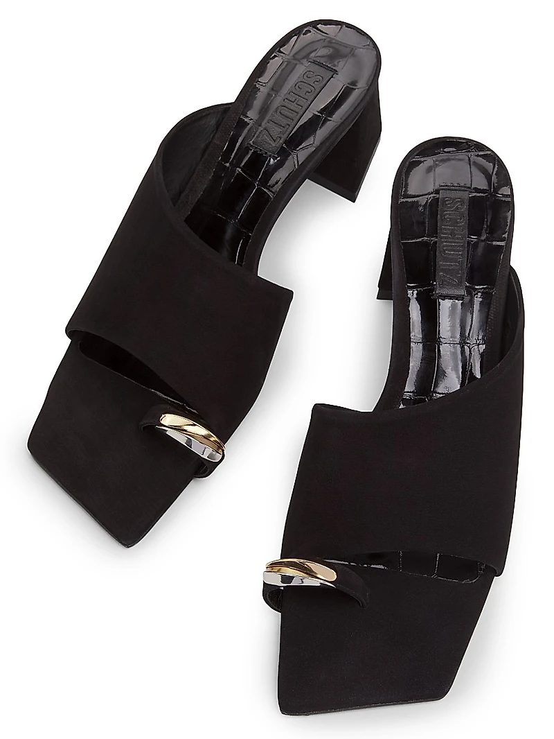 Jodie Embellished Suede Block-Heel Mules