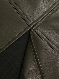 Ella Faux Leather Belted Midi-Dress