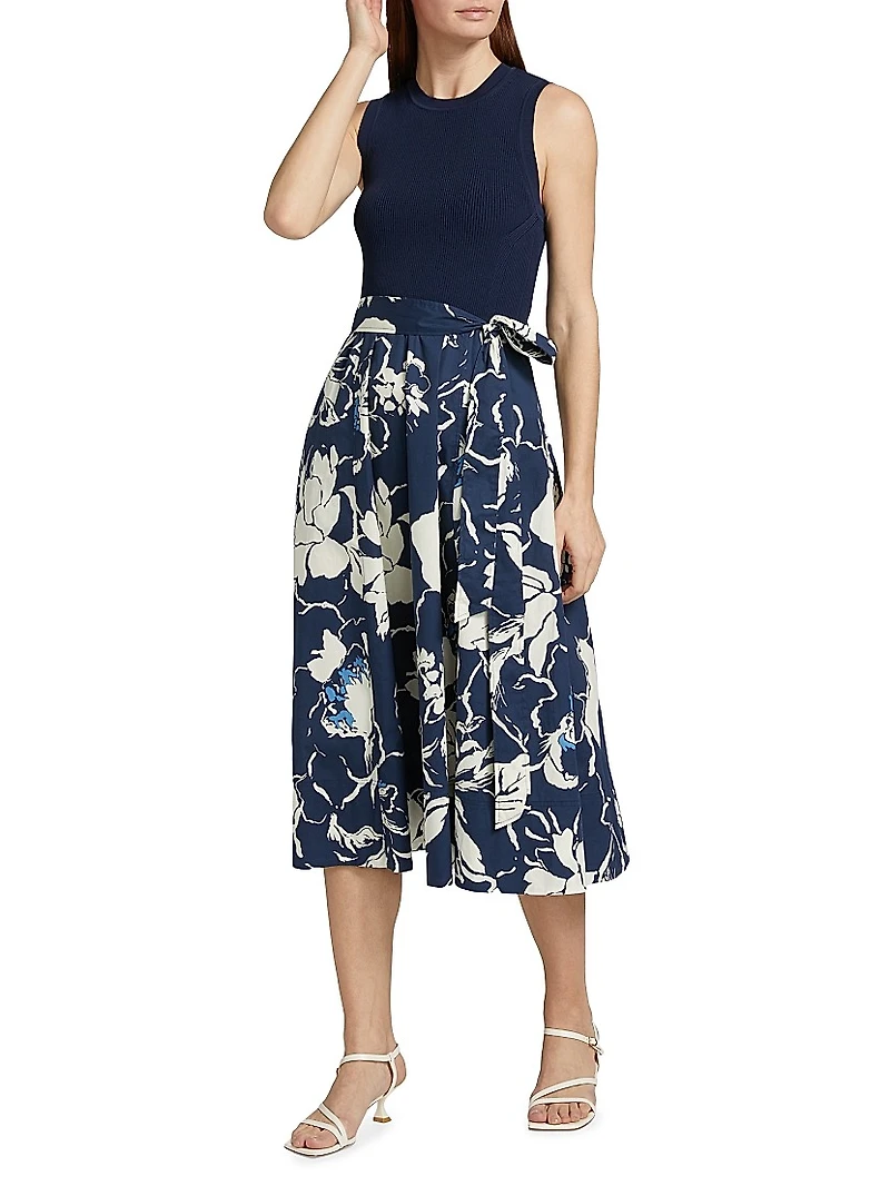 Devon Floral Tie Midi-Dress
