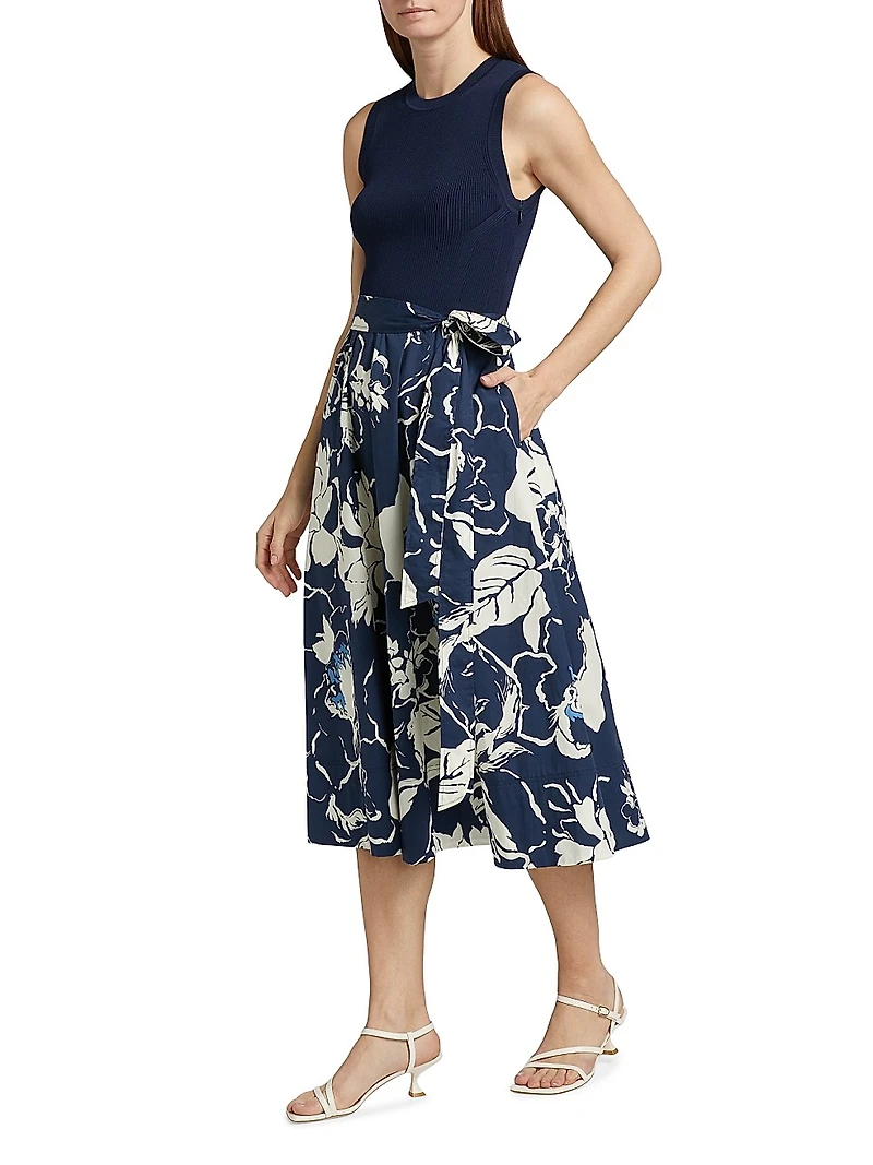 Devon Floral Tie Midi-Dress