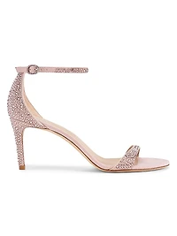 Nudist Shine 75MM Crystal-Embellished Leather Sandals