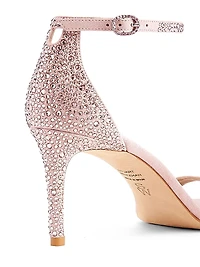 Nudist Shine 75MM Crystal-Embellished Leather Sandals