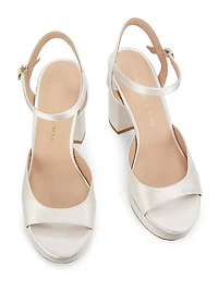 Dayna 100MM Satin Platform Sandals