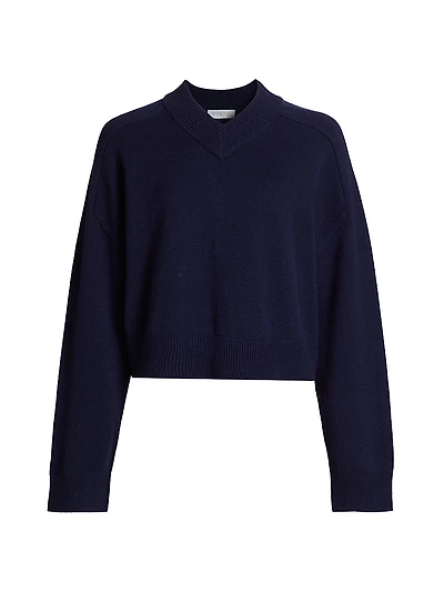 Varsity Cashmere V-Neck Sweater