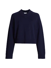 Varsity Cashmere V-Neck Sweater