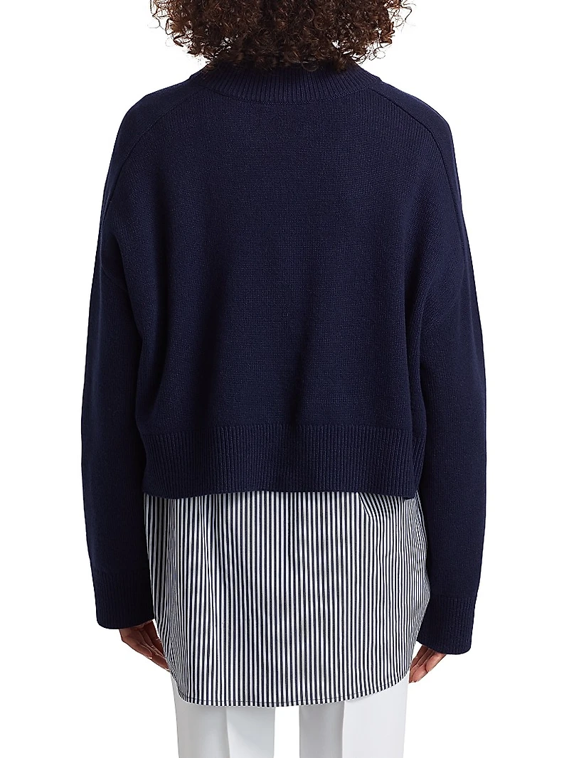 Varsity Cashmere V-Neck Sweater