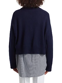 Varsity Cashmere V-Neck Sweater