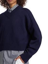 Varsity Cashmere V-Neck Sweater