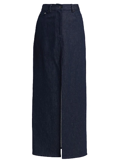 Denim A-Line Maxi Skirt