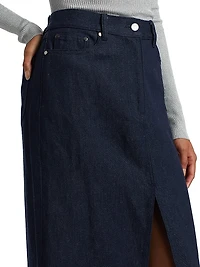 Denim A-Line Maxi Skirt