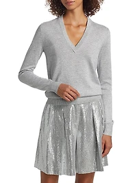 Metallic V-Neck Sweater