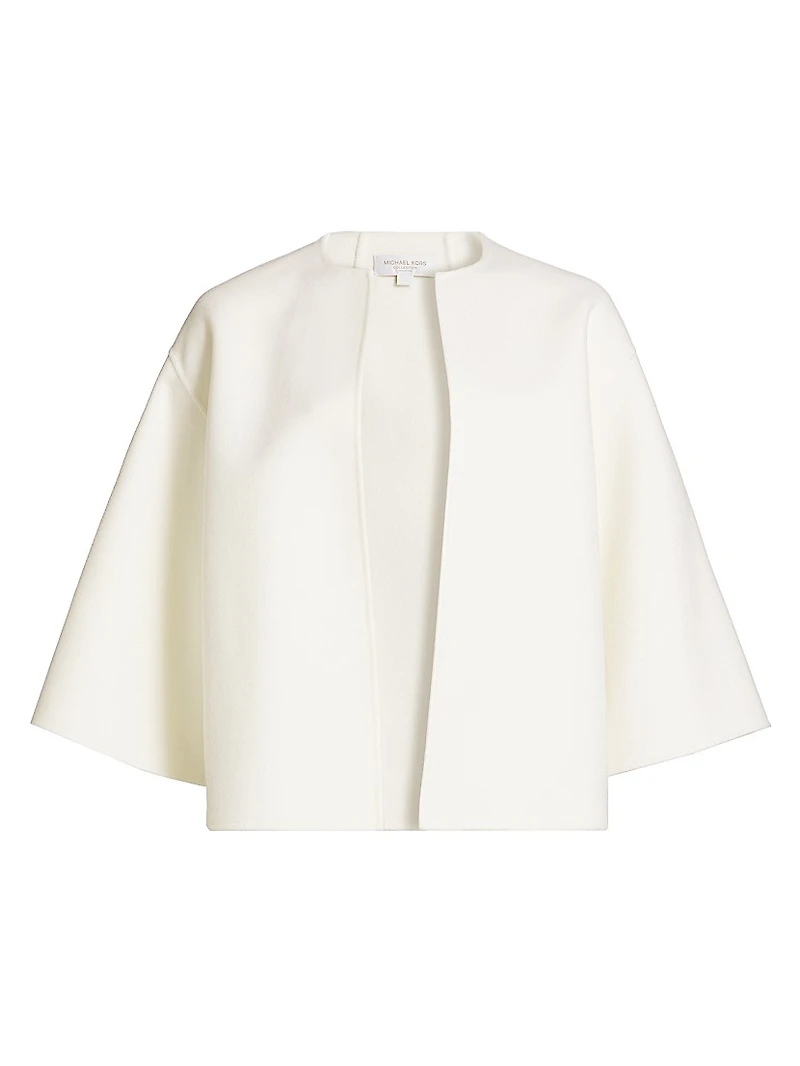 Round Neck Double-Faced Wool Jacket