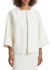 Round Neck Double-Faced Wool Jacket