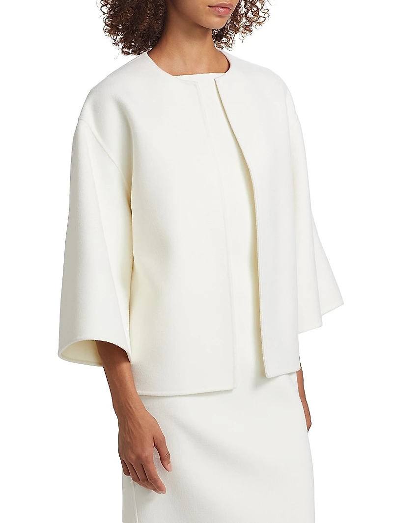 Round Neck Double-Faced Wool Jacket