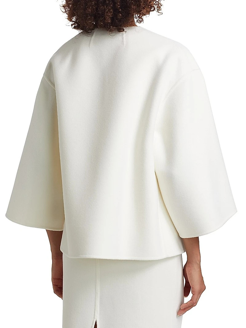 Round Neck Double-Faced Wool Jacket
