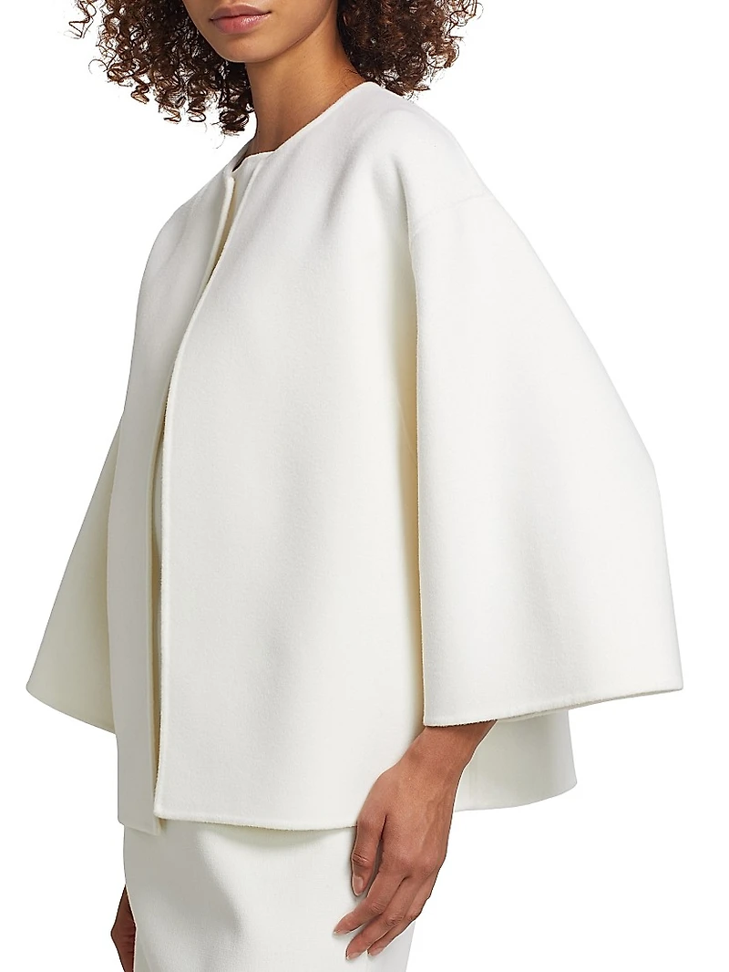 Round Neck Double-Faced Wool Jacket