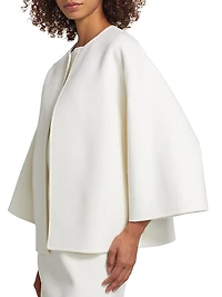 Round Neck Double-Faced Wool Jacket