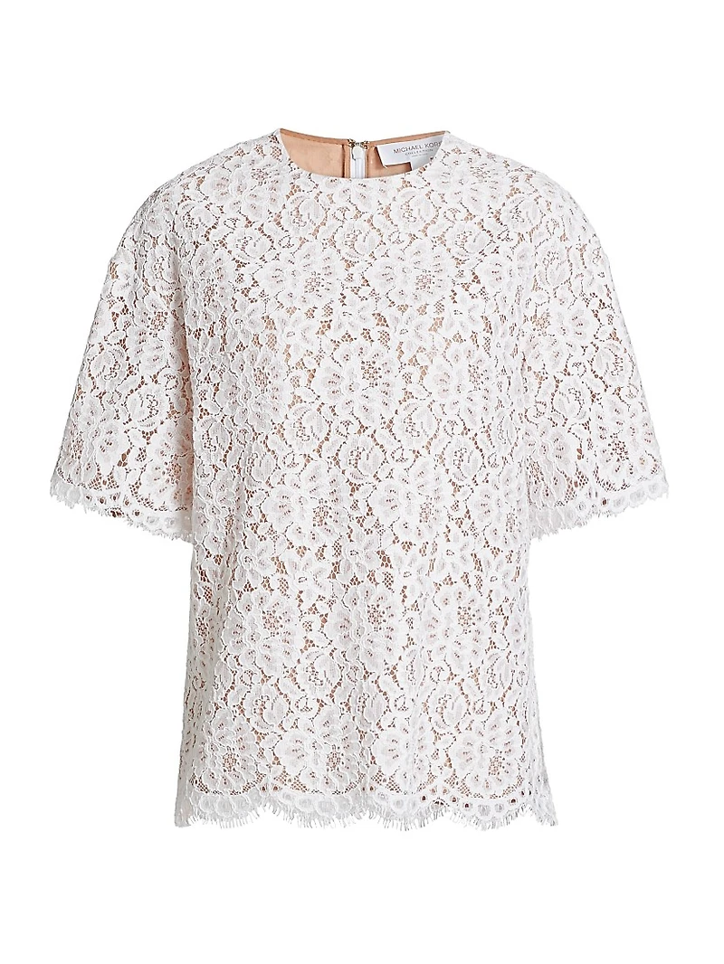 Lace Oversized Crewneck T-Shirt