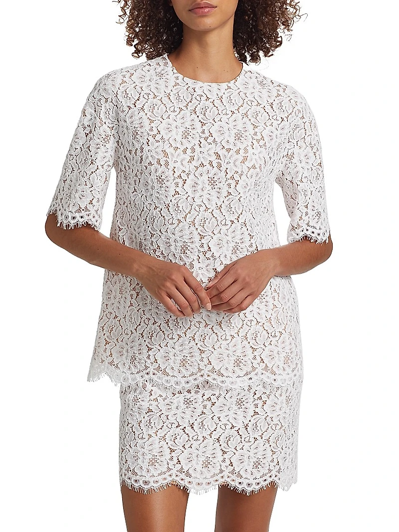 Lace Oversized Crewneck T-Shirt