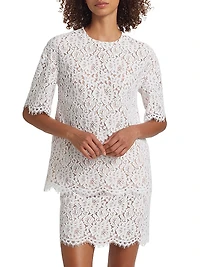 Lace Oversized Crewneck T-Shirt