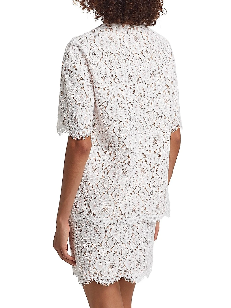 Lace Oversized Crewneck T-Shirt