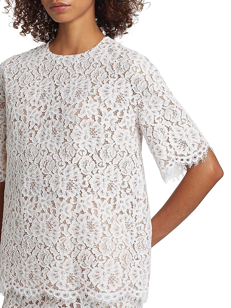 Lace Oversized Crewneck T-Shirt