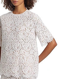Lace Oversized Crewneck T-Shirt