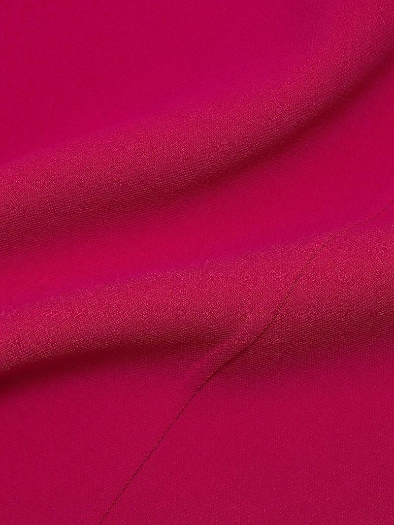 Stretch Wool Sheath Midi-Dress