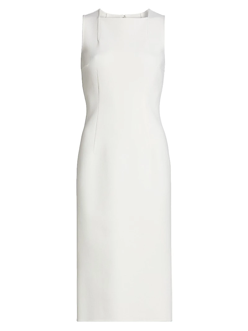Square-Neck Sheath Midi-Dress