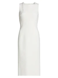 Square-Neck Sheath Midi-Dress