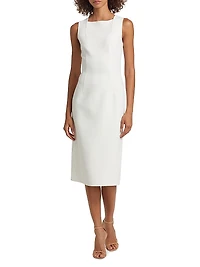 Square-Neck Sheath Midi-Dress