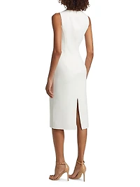 Square-Neck Sheath Midi-Dress