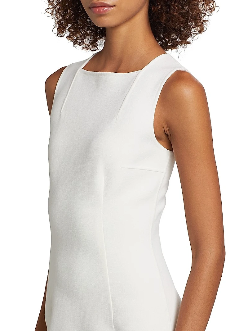 Square-Neck Sheath Midi-Dress