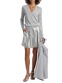 Sequined Pleated Shorts
