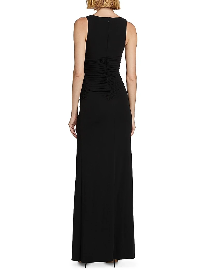 Ruched Matte Jersey Tank Gown