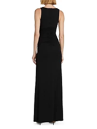 Ruched Matte Jersey Tank Gown