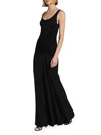 Ruched Matte Jersey Tank Gown