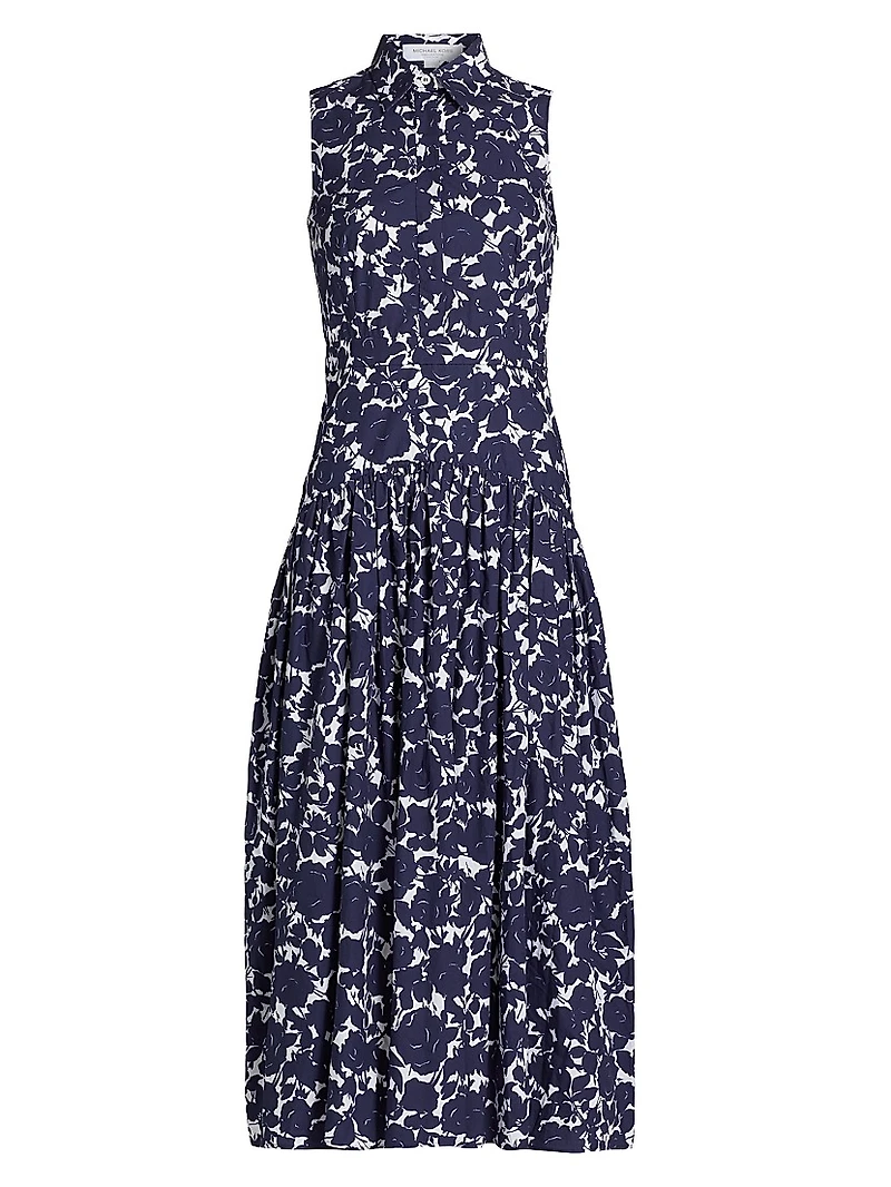 Floral Drop-Waist Shirtdress