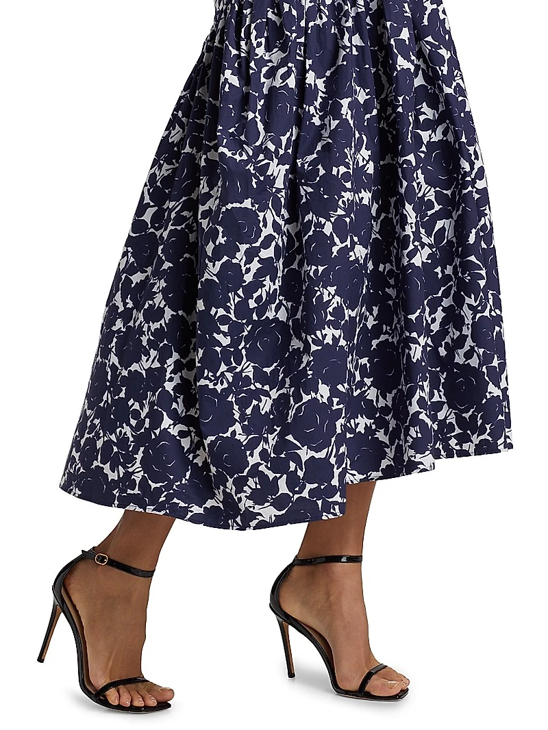 Floral Drop-Waist Shirtdress