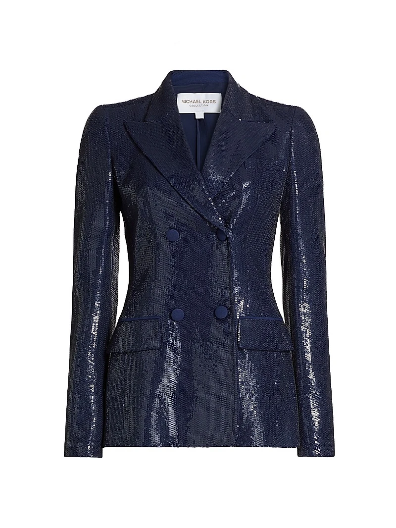 Sequined Double-Breasted Blazer