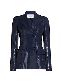 Sequined Double-Breasted Blazer