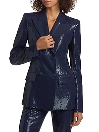 Sequined Double-Breasted Blazer