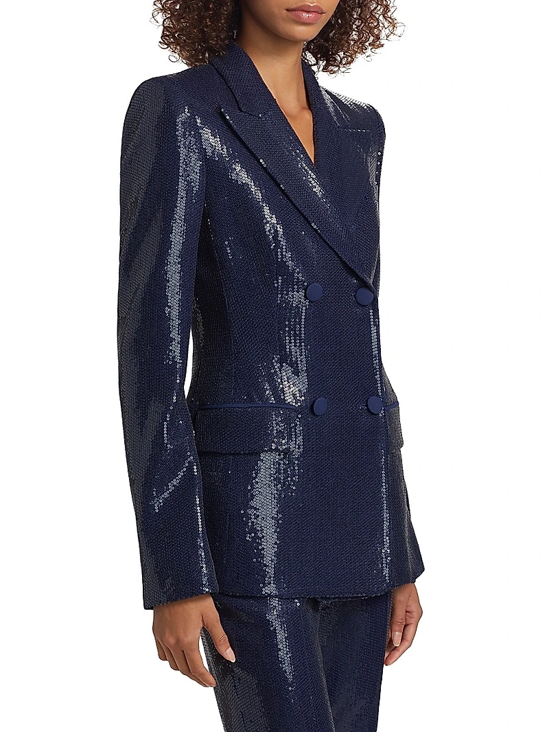 Sequined Double-Breasted Blazer