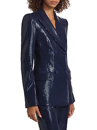 Sequined Double-Breasted Blazer