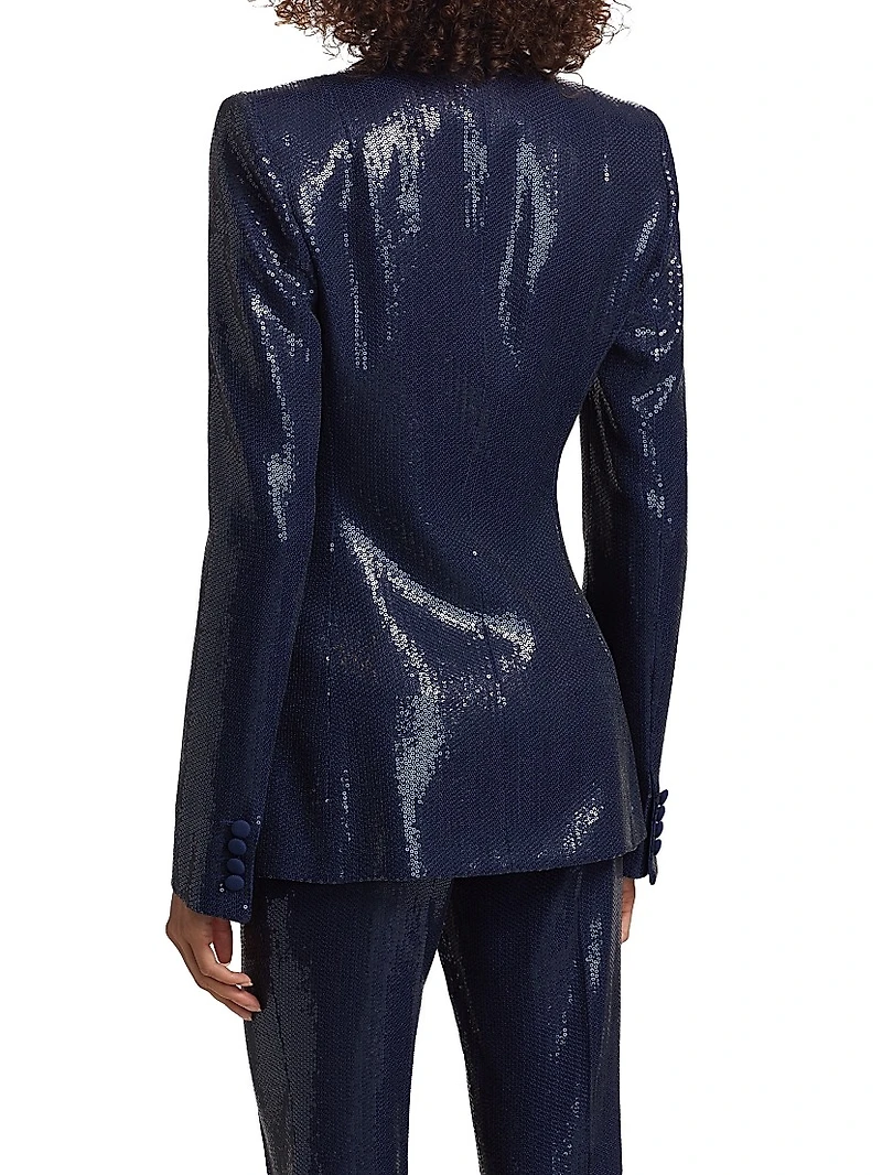 Sequined Double-Breasted Blazer