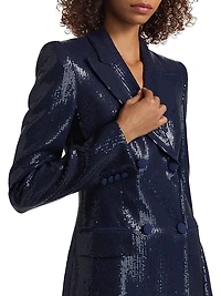 Sequined Double-Breasted Blazer