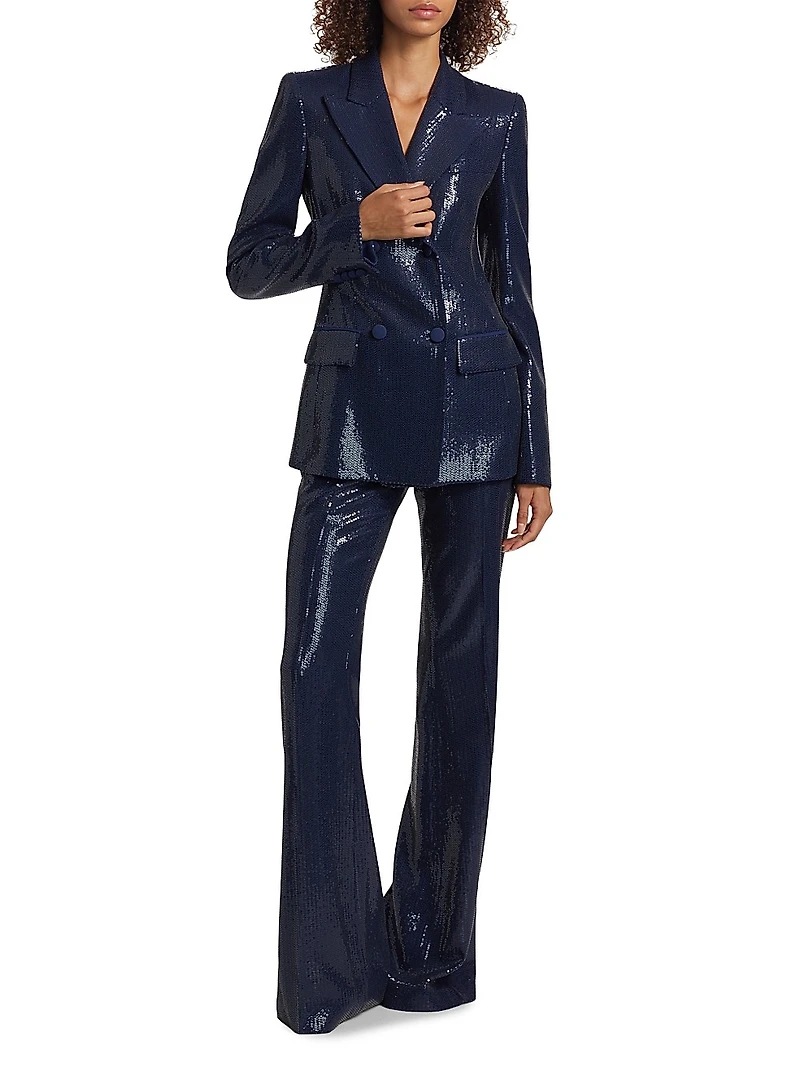 Sequined Double-Breasted Blazer