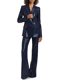Sequined Double-Breasted Blazer