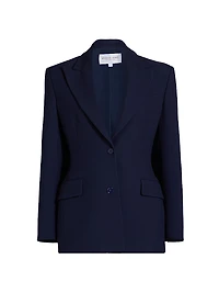 Sculpted Belted Two-Button Blazer