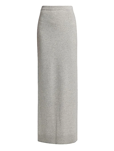Stretch Cashmere Back-Slit Maxi Skirt